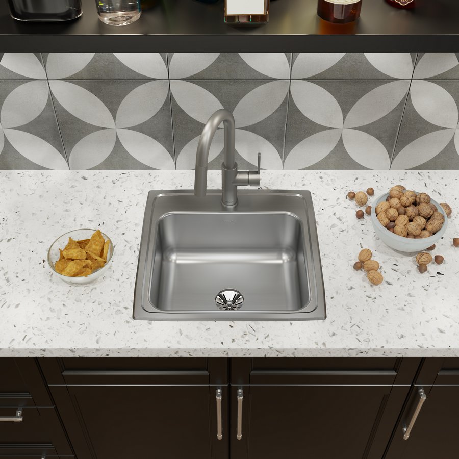 Lustertone® Classic Stainless Steel 19-1/2" x 19" x 7-1/2" Single Bowl Drop-in Sink with Perfect Drain®
