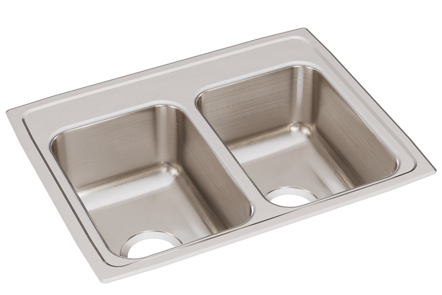 Lustertone® Classic Stainless Steel 25" x 19-1/2" x 7-5/8" Equal Double Bowl Drop-in Sink