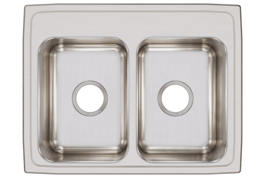 Lustertone® Classic Stainless Steel 25" x 19-1/2" x 7-5/8" Equal Double Bowl Drop-in Sink