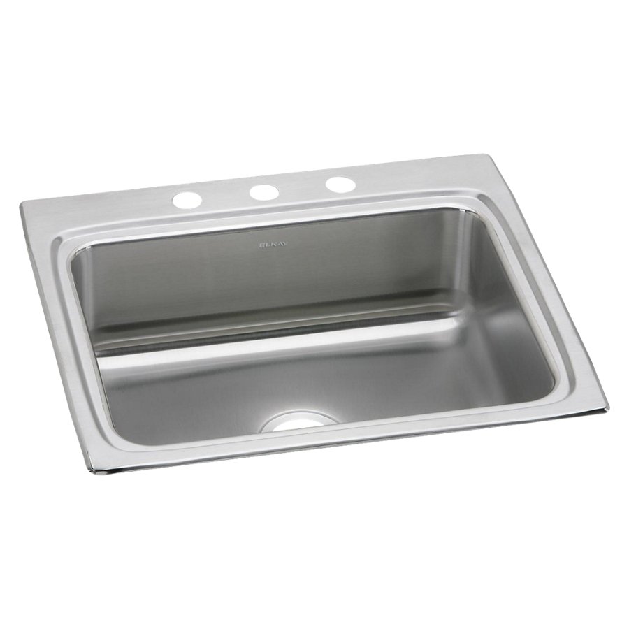 Lustertone® Classic Stainless Steel 25" x 22" x 8-1/8" Single Bowl Drop-in Sink