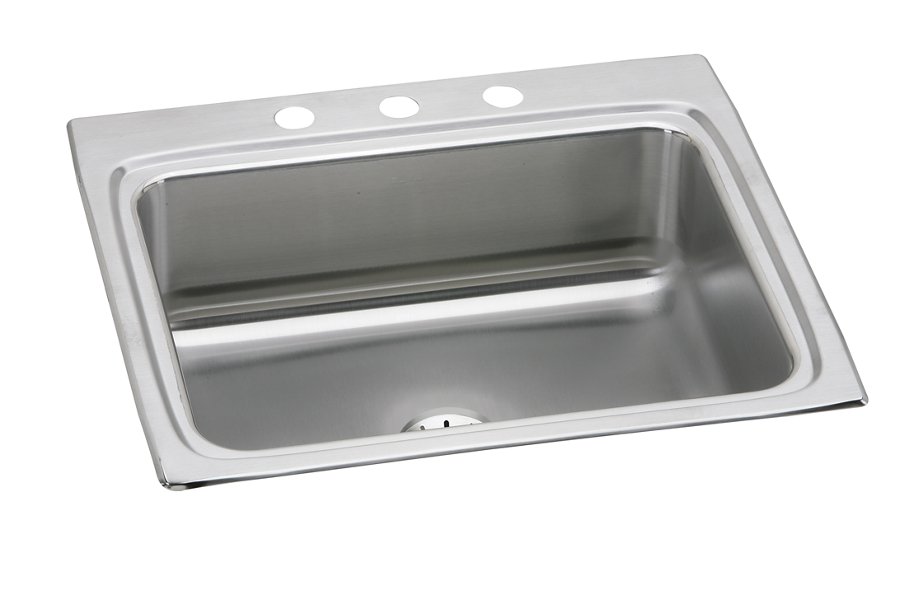 Lustertone® Classic Stainless Steel 25" x 22" x 8-1/8" Single Bowl Drop-in Sink with Perfect Drain®