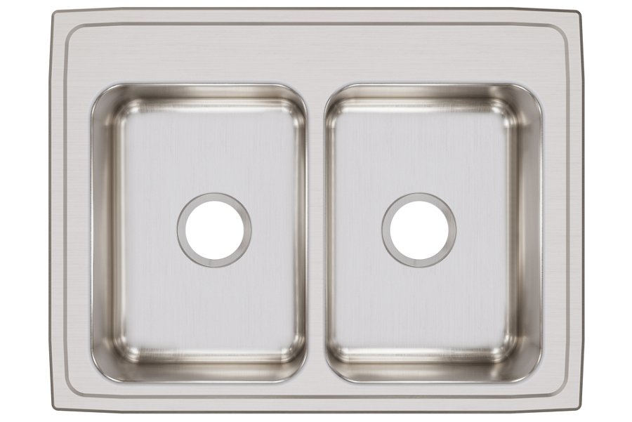 Lustertone® Classic Stainless Steel 29" x 22" x 7-5/8" Equal Double Bowl Drop-in Sink