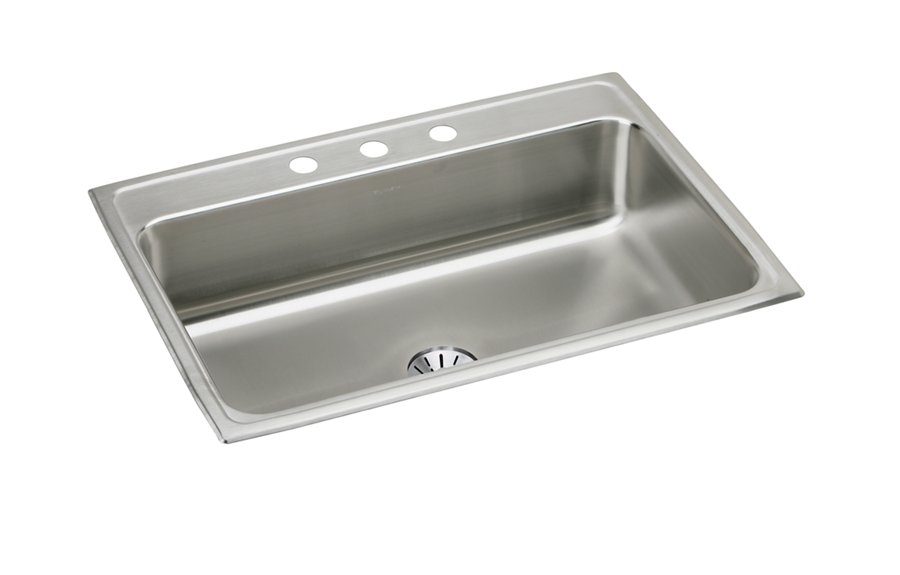 Lustertone® Classic Stainless Steel 31" x 22" x 7-5/8" Single Bowl Drop-in Sink with Perfect Drain®