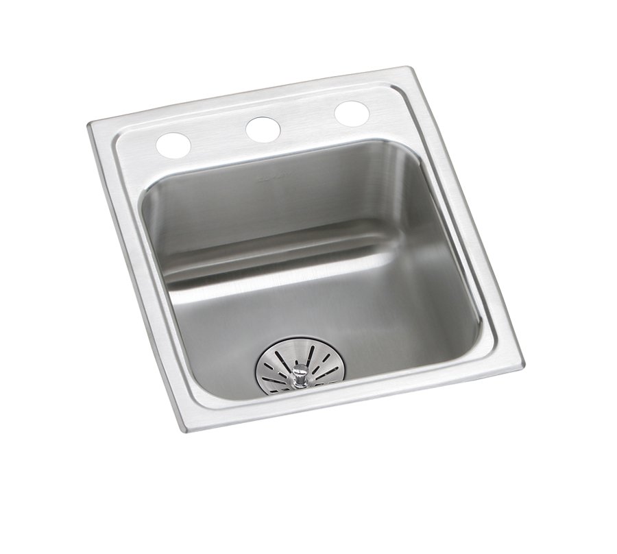 Lustertone® Classic Stainless Steel 15" x 17-1/2" x 6-1/2" Single Bowl Drop-in ADA Sink with Perfect Drain®