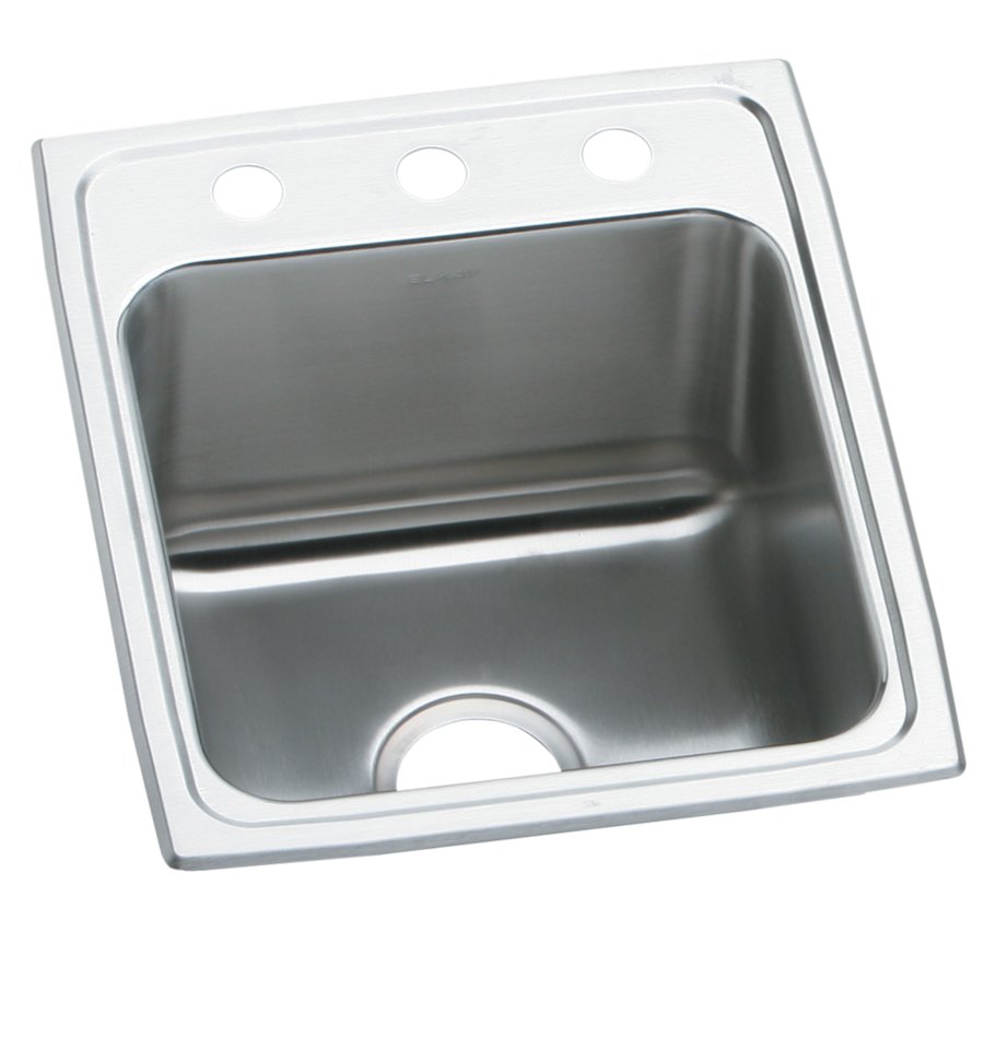 Lustertone® Classic Stainless Steel 15" x 22" x 6" Single Bowl Drop-in ADA Sink