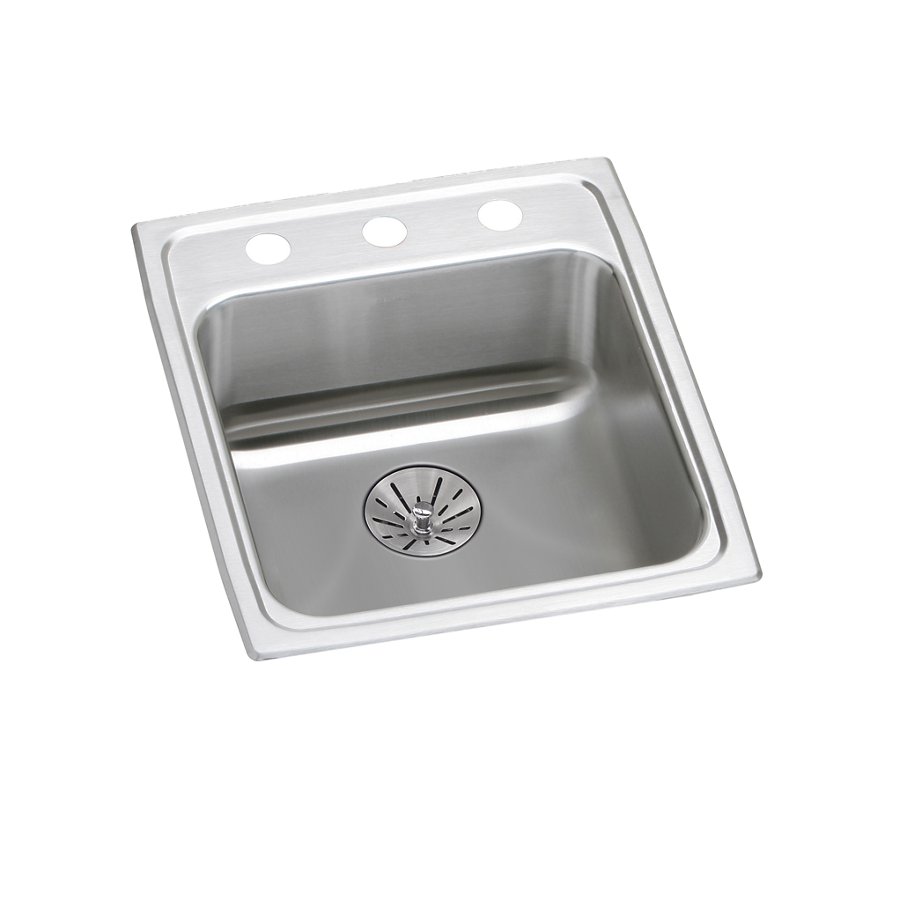 Lustertone® Classic Stainless Steel 15" x 22" x 6-1/2" Single Bowl Drop-in ADA Sink with Perfect Drain®