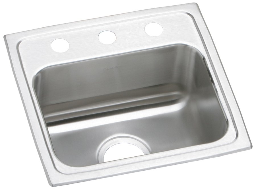 Lustertone® Classic Stainless Steel 17" x 16" x 6-1/2" Single Bowl Drop-in ADA Sink