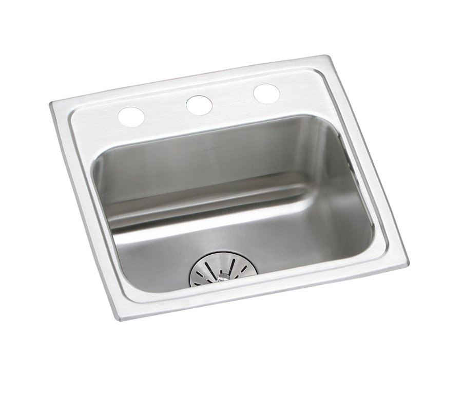 Lustertone® Classic Stainless Steel 17" x 16" x 6-1/2" Single Bowl Drop-in ADA Sink with Perfect Drain®