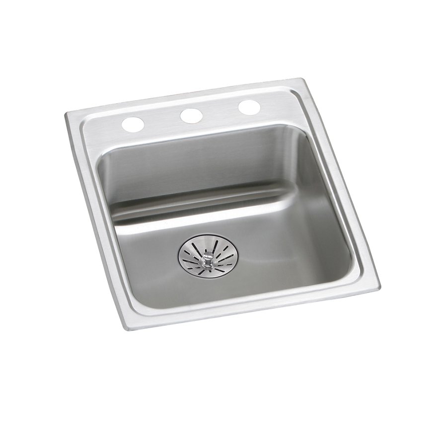 Lustertone® Classic Stainless Steel 17" x 20" x 6-1/2" Single Bowl Drop-in ADA Sink with Perfect Drain®