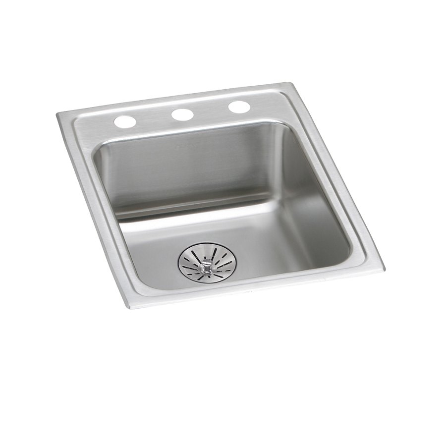 Lustertone® Classic Stainless Steel 17" x 22" x 6-1/2" Single Bowl Drop-in ADA Sink with Perfect Drain®