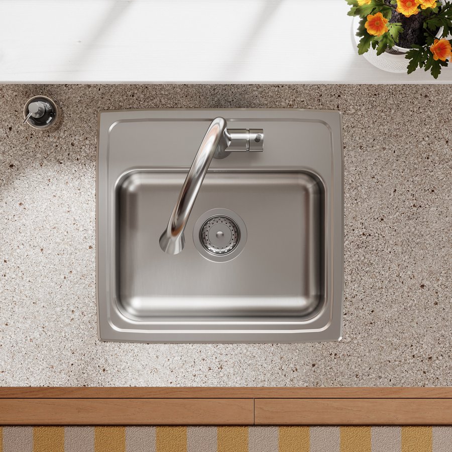 Lustertone® Classic Stainless Steel 19" x 18" x 5-1/2" Single Bowl Drop-in ADA Sink