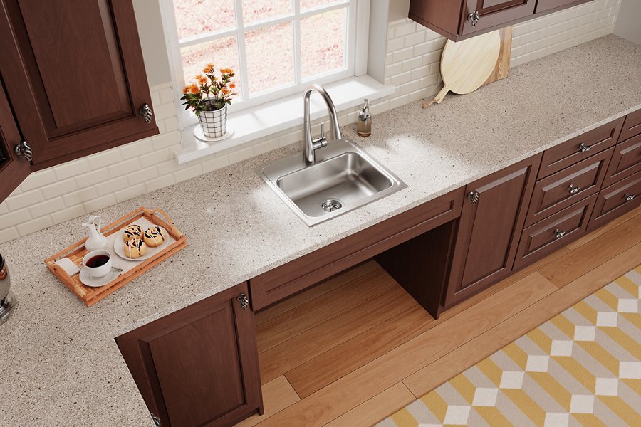 Lustertone® Classic Stainless Steel 19" x 18" x 5-1/2" Single Bowl Drop-in ADA Sink