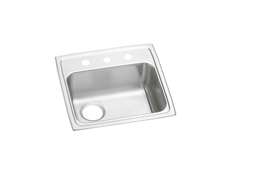 Lustertone® Classic Stainless Steel 19" x 18" x 6" Single Bowl Drop-in ADA Sink with Left Drain