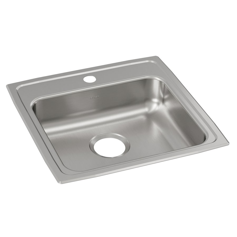 Lustertone® Classic Stainless Steel 19-1/2" x 19" x 5" Single Bowl Drop-in ADA Sink
