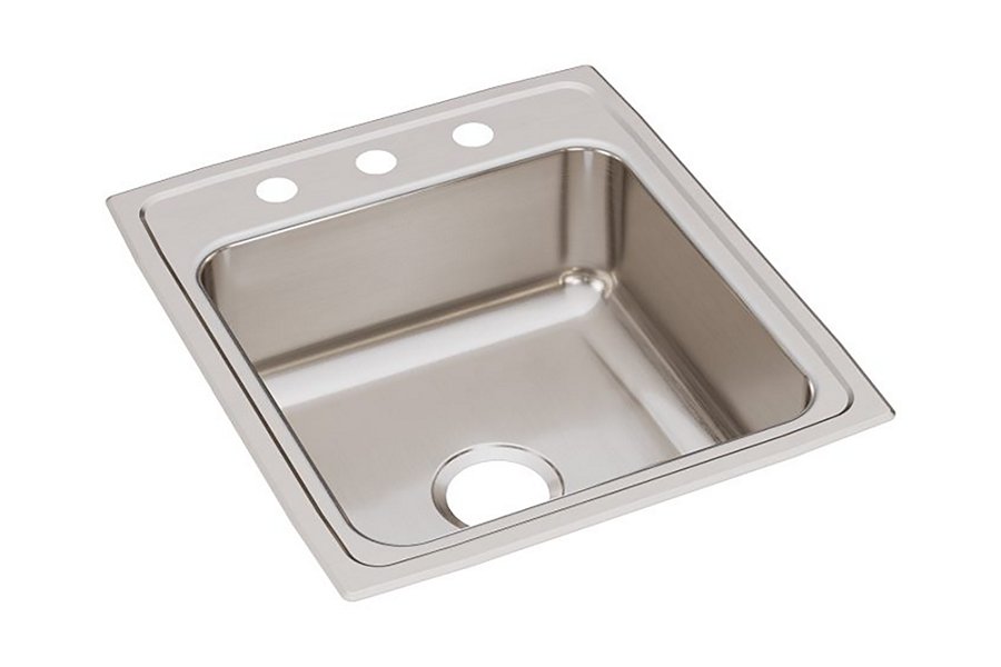 Lustertone® Classic Stainless Steel 19-1/2" x 22" x 4" Single Bowl Drop-in ADA Sink