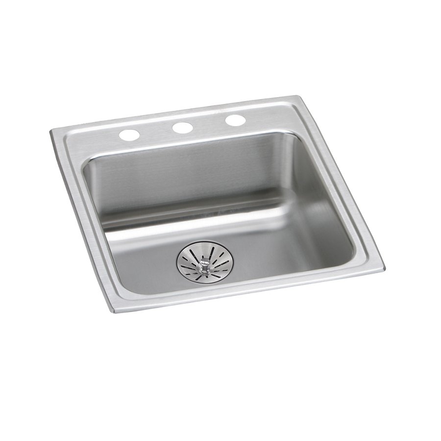 Lustertone® Classic Stainless Steel 19-1/2" x 22" x 6-1/2" Single Bowl Drop-in ADA Sink with Perfect Drain®