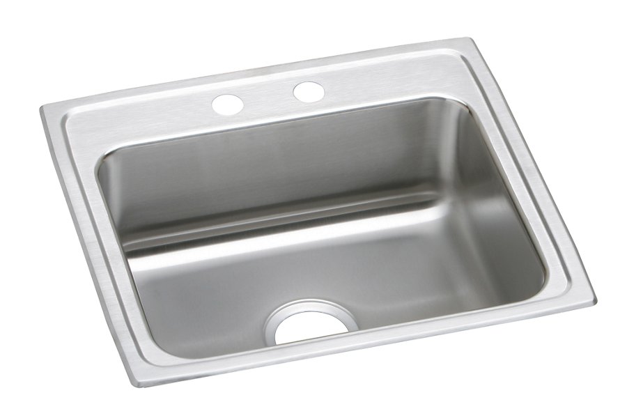 Lustertone® Classic Stainless Steel 22" x 19-1/2" x 6" Single Bowl Drop-in ADA Sink