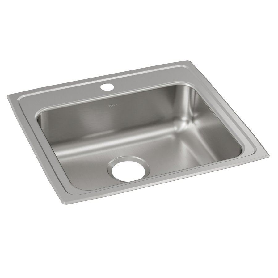 Lustertone® Classic Stainless Steel 22" x 19-1/2" x 6-1/2" Single Bowl Drop-in ADA Sink
