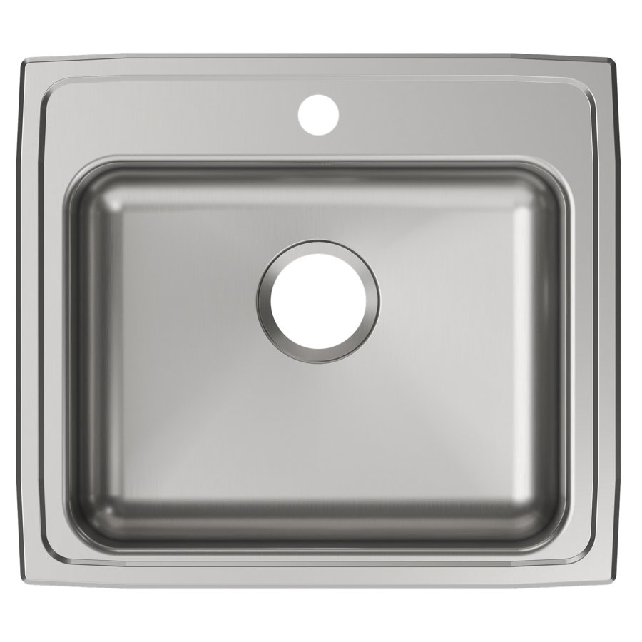Lustertone® Classic Stainless Steel 22" x 19-1/2" x 6-1/2" Single Bowl Drop-in ADA Sink