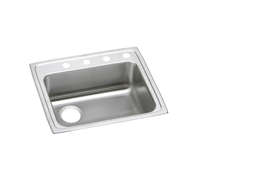 Lustertone® Classic Stainless Steel 22" x 19-1/2" x 6-1/2" Single Bowl Drop-in ADA Sink w/Left Drain