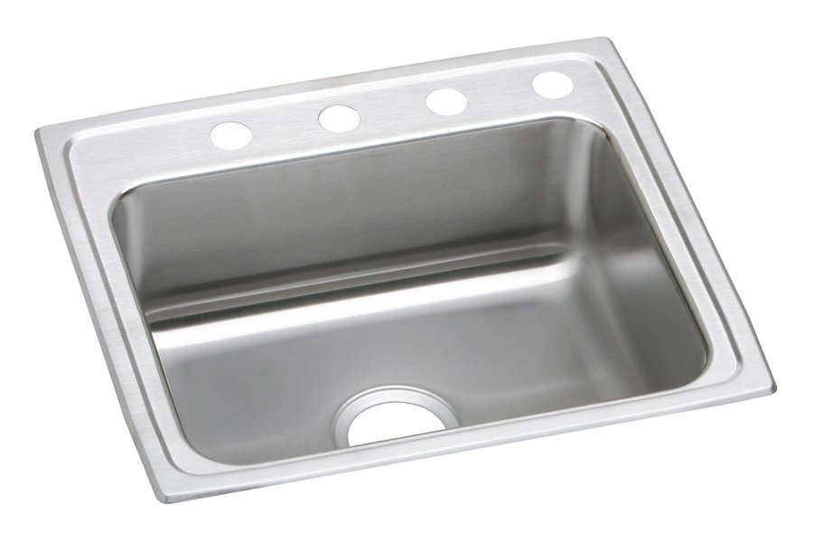 Lustertone® Classic Stainless Steel 25" x 21-1/4" x 4" Single Bowl Drop-in ADA Sink