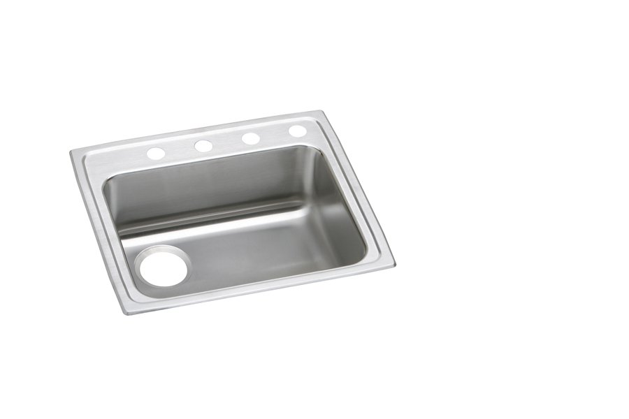 Lustertone® Classic Stainless Steel 25" x 21-1/4" x 6" Single Bowl Drop-in ADA Sink