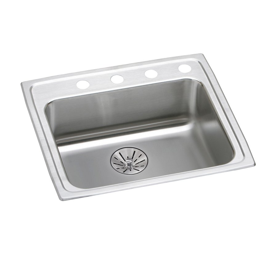 Lustertone® Classic Stainless Steel 25" x 21-1/4" x 6-1/2" Single Bowl Drop-in ADA Sink w/Perfect Drain®