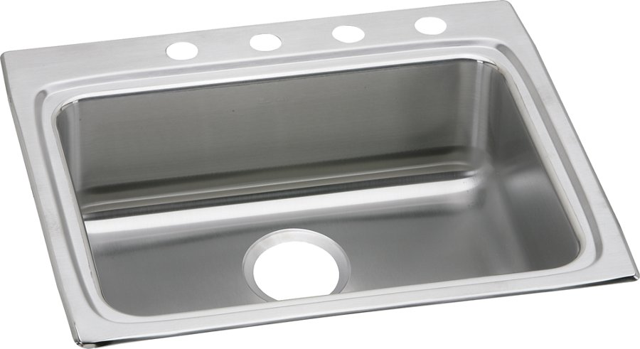 Lustertone® Classic Stainless Steel 25" x 22" x 6-1/2" 5-Hole Single Bowl Drop-in ADA Sink