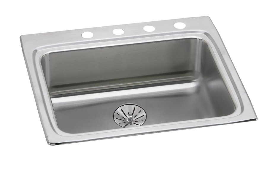 Lustertone® Classic Stainless Steel 25" x 22" x 6-1/2" Single Bowl Drop-in ADA Sink w/Perfect Drain®