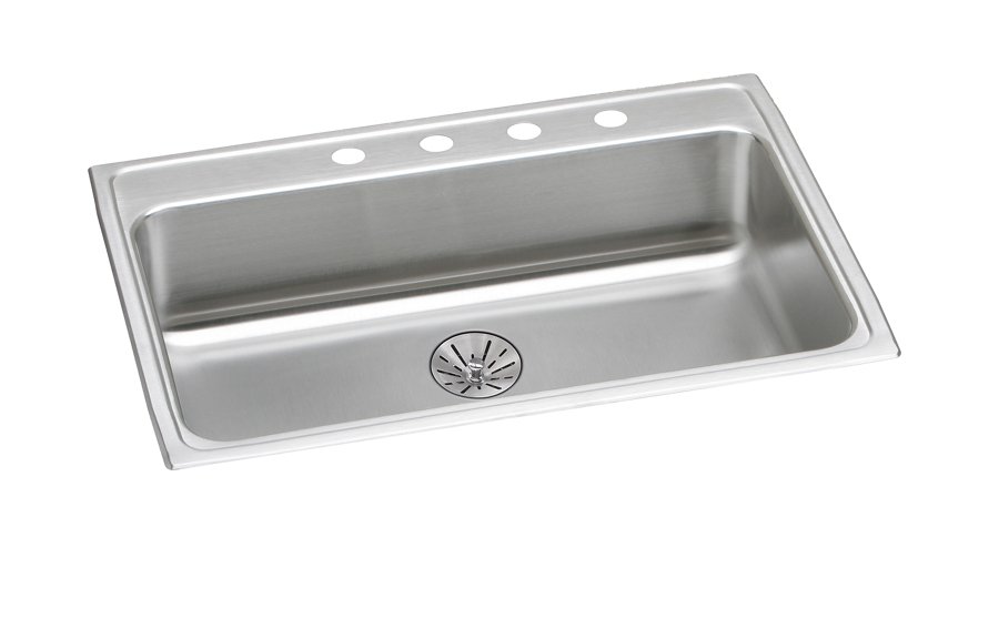 Lustertone® Classic Stainless Steel 31" x 22" x 6-1/2" Single Bowl Drop-in ADA Sink with Perfect Drain®