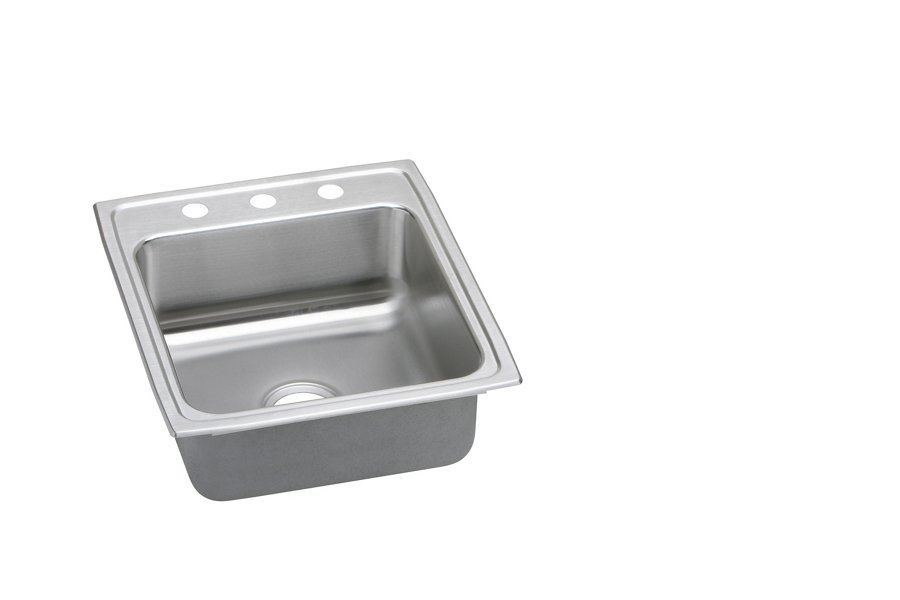 Lustertone® Classic Stainless Steel 19-1/2" x 22" x 6-1/2" Single Bowl Drop-in ADA Sink with Quick-clip