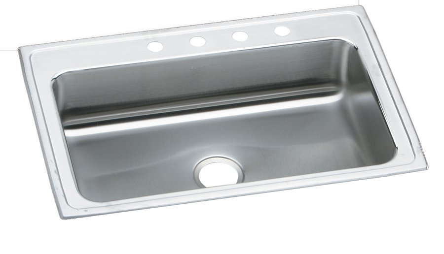 Lustertone® Classic Stainless Steel 33" x 22" x 7-5/8" Single Bowl Drop-in Sink