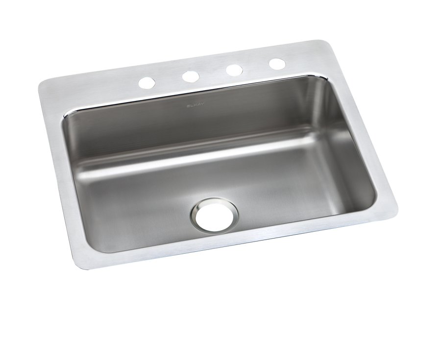 Lustertone® Classic Stainless Steel 27" x 22" x 8" Single Bowl Dual Mount Sink