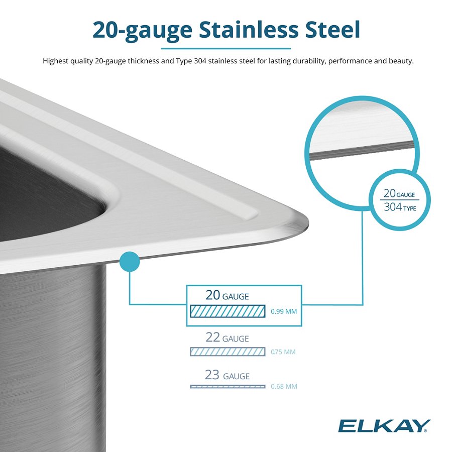 Celebrity® Stainless Steel 22" x 19-1/2" x 7-1/8" Single Bowl Drop-in Sink