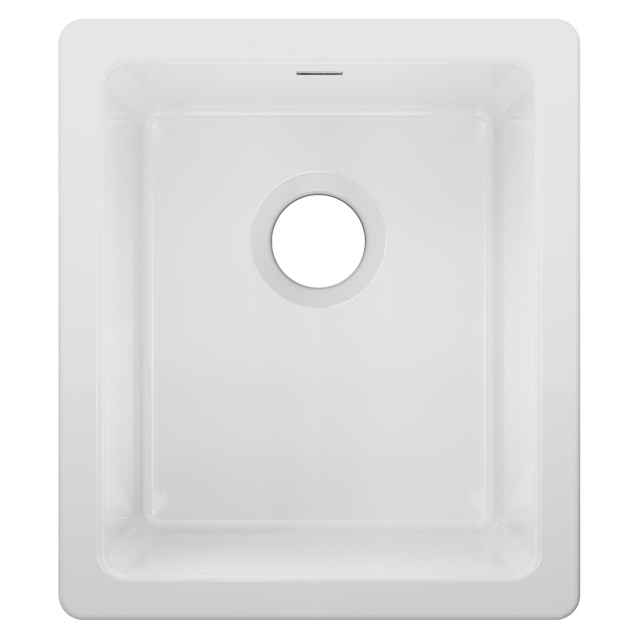 Fireclay 16-7/16" x 18-15/16" x 9-1/16" Single Bowl Undermount Bar Sink