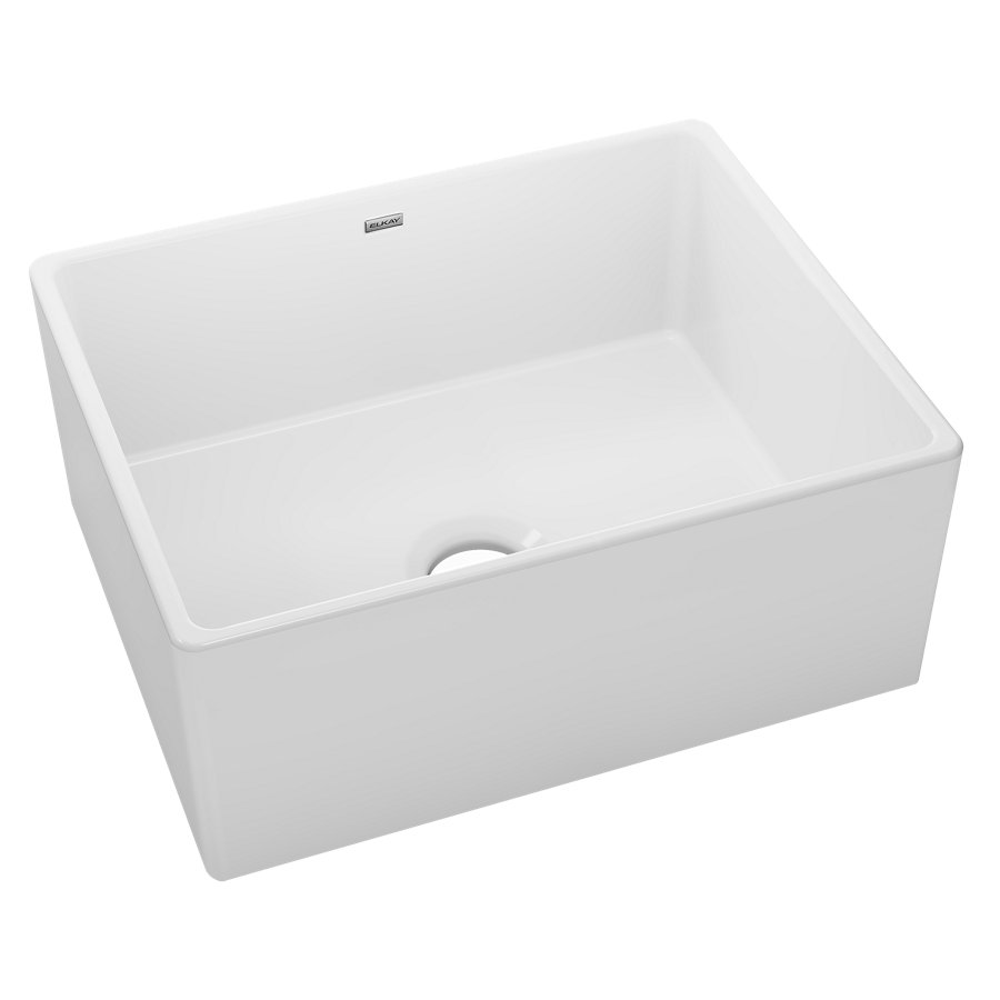 Fireclay 24-7/16" x 19-11/16" x 9-1/8" Single Bowl Farmhouse Sink