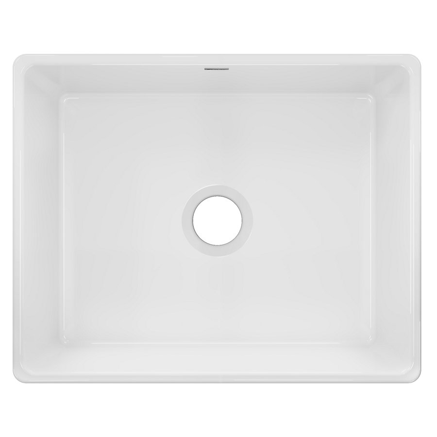 Fireclay 24-7/16" x 19-11/16" x 9-1/8" Single Bowl Farmhouse Sink
