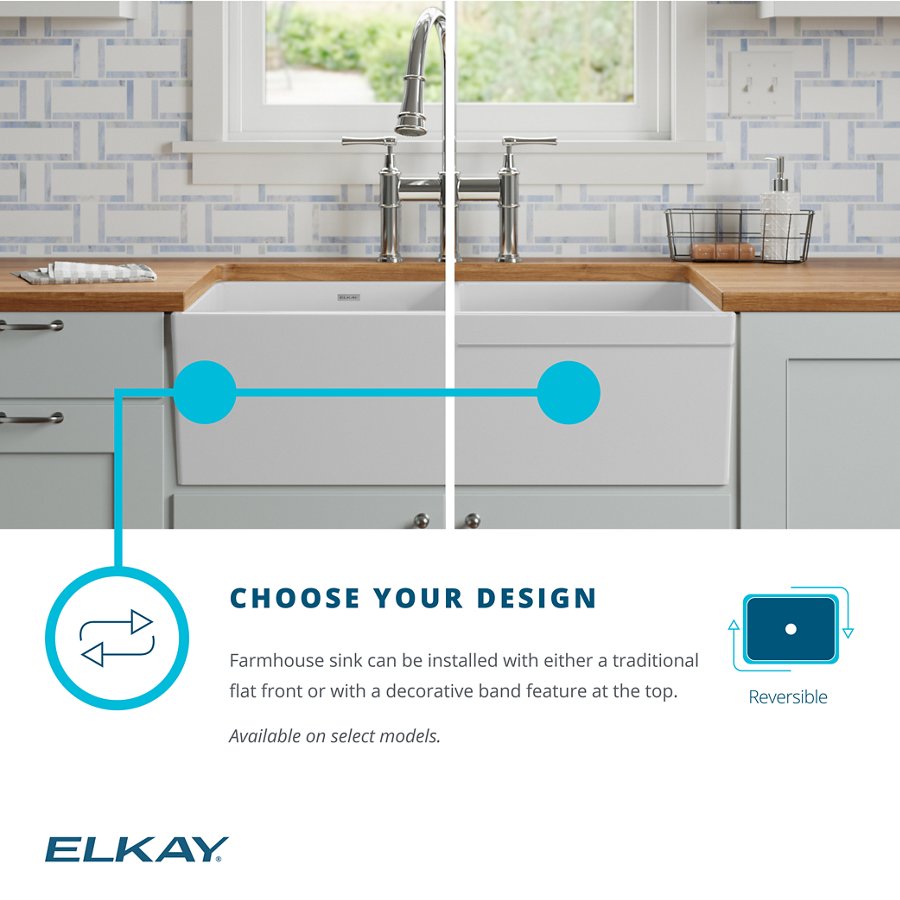 Fireclay 33" x 19-15/16" x 9" Equal Double Bowl Farmhouse Sink Kit