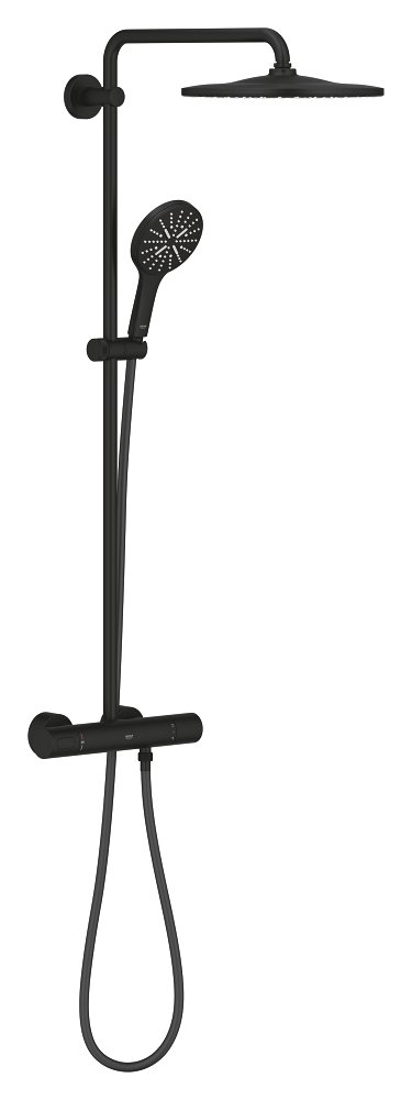 Shower system with thermostat for wall mounting