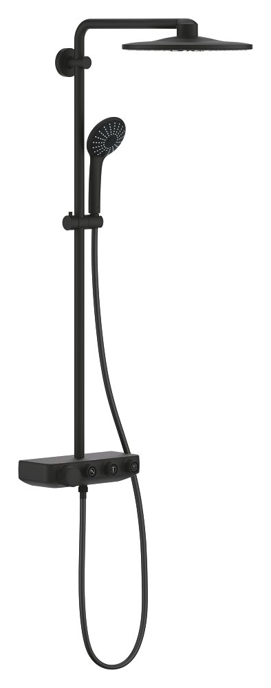 Shower system with thermostat for wall mounting