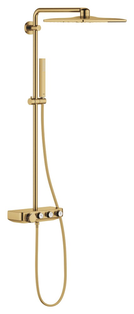 Shower system with thermostat for wall mounting