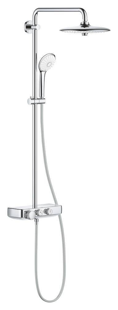 Shower system with thermostat for wall mounting