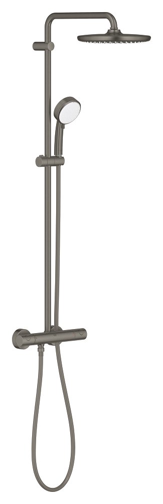 Shower system with thermostat for wall mounting
