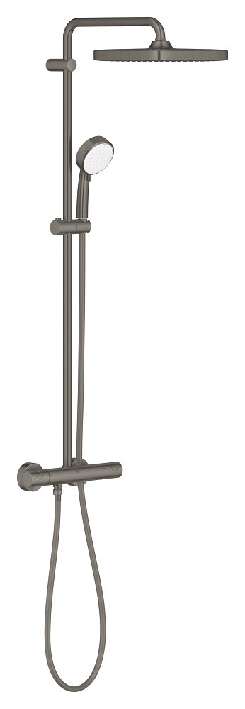 Shower system with thermostat for wall mounting