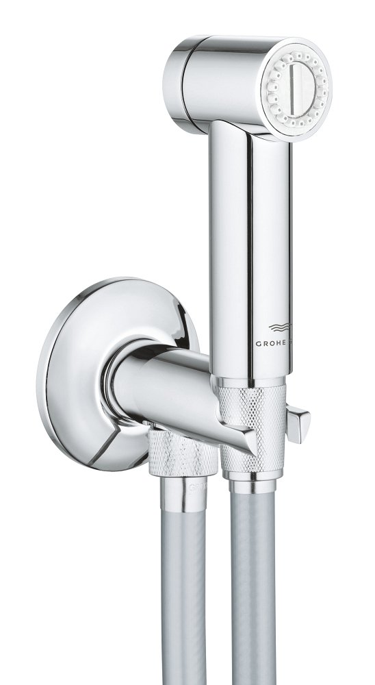 Wall holder set with self-closing angle valve, 1 spray