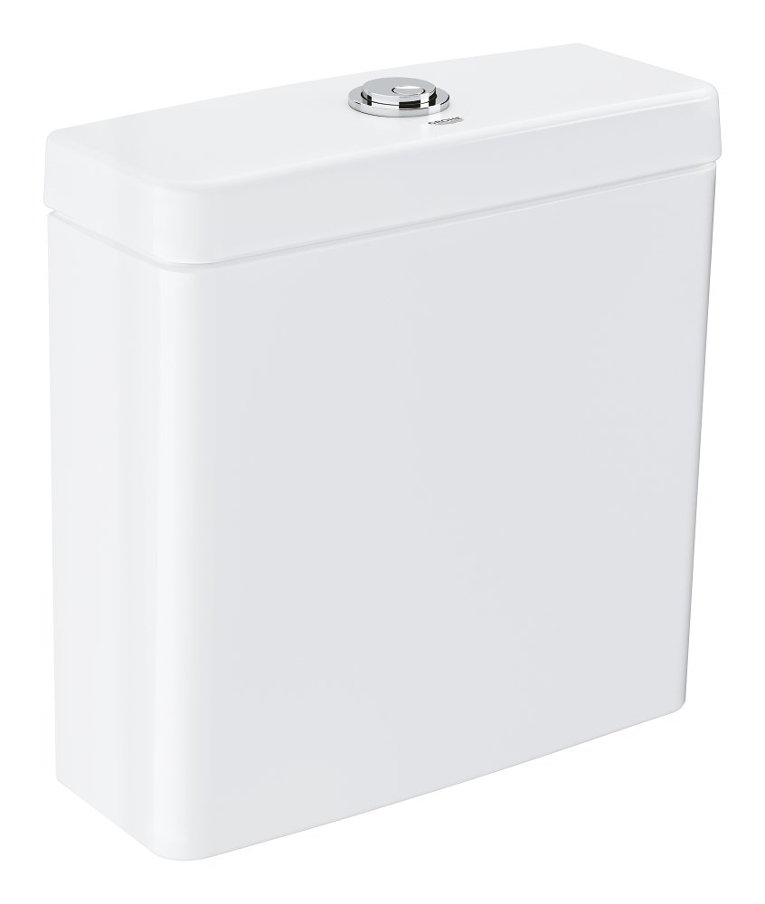 Exposed flushing cistern for close coupled combination