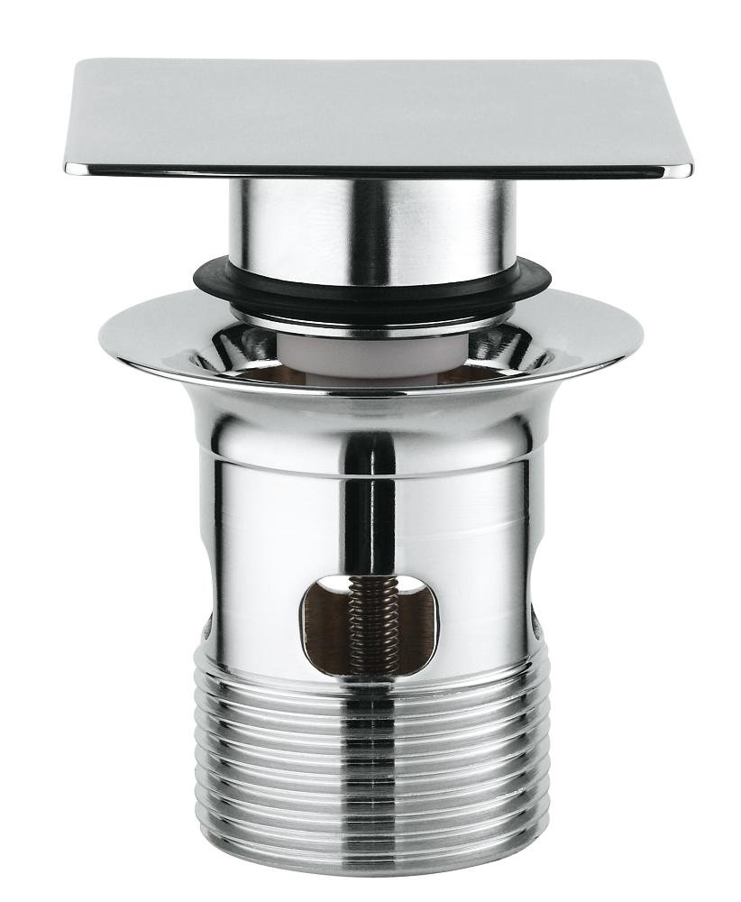 Waste set with push-open plug