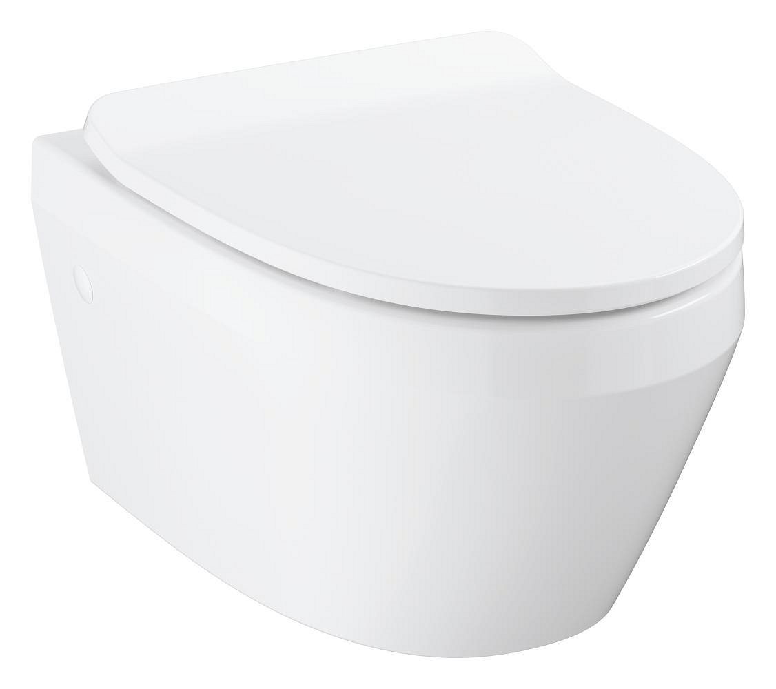 Wall hung toilet without seat and cover