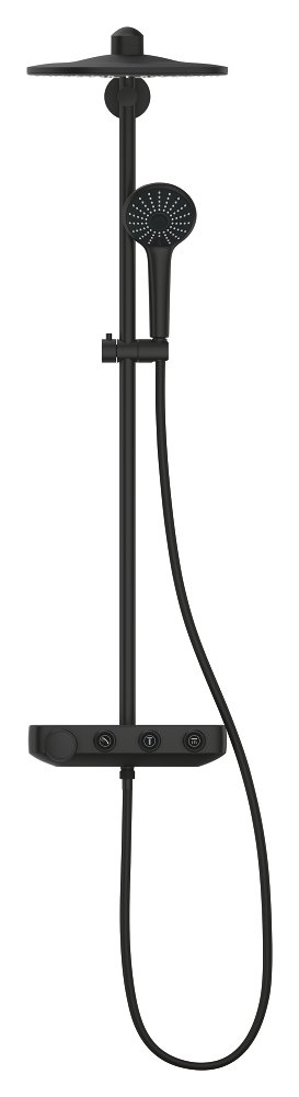 Shower system with thermostat for wall mounting