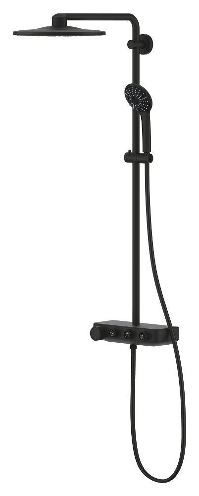 Shower system with thermostat for wall mounting